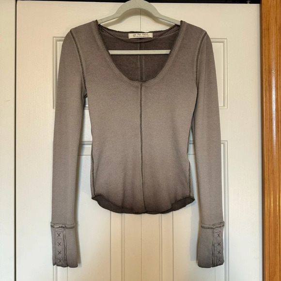 Free People We The Free Dark Side Thermal - Size Small - Gray Ombre - Picture 2 of 9